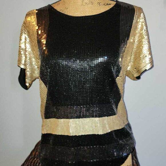 Michael Kors Colorblock Sequined Top - Picture 1 of 5